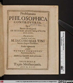Problemata Philosophica Controversa