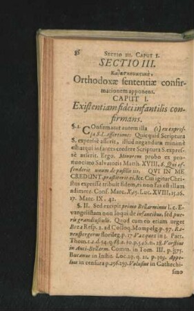 Sectio III. Orthodoxae sententiae confirmationem apponens.