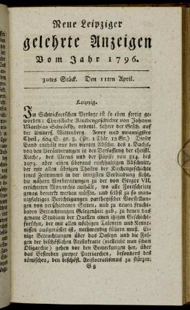 30tes Stück. Den 11ten April.
