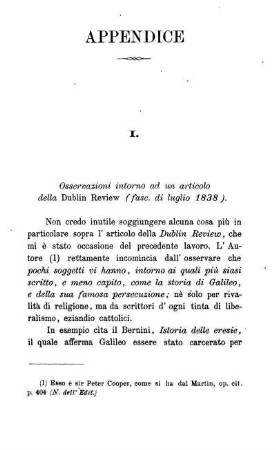 Appendice. Capitolo I - II.