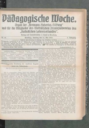 Staatsbürgerliche Erziehung der deutschen Jugend durch die Volksschule : [Fortsetzung]
