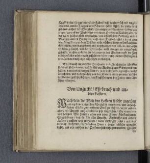 Von Unzucht / Ehebruch und andern Lastern.