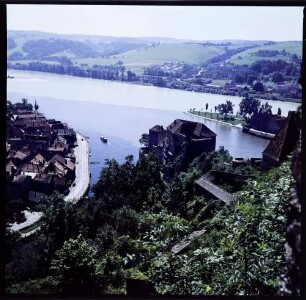 Passau: Drei-Flüsse-Zusammenfluss, vom Oberhaus