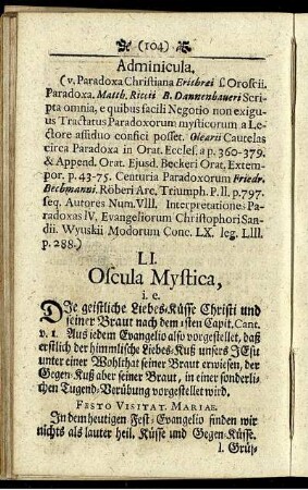 LI. Oscula Mystica. - LXX. Christus Vita, Mors Lucrum.