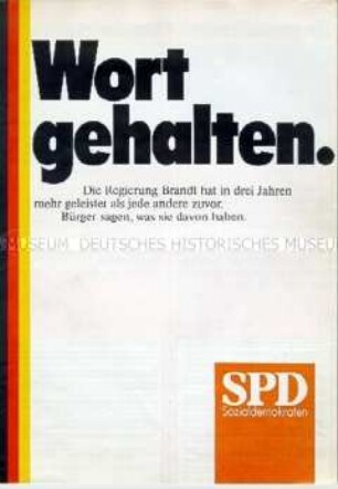 Sonderdruck der SPD zur Bundestagswahl 1972 mit einer Bilanz ihrer Regierungsarbeit 1969-72