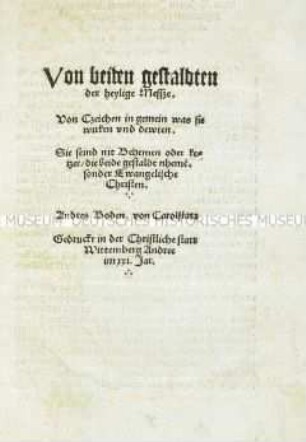 Von beiden Gestalten der heiligen Messe