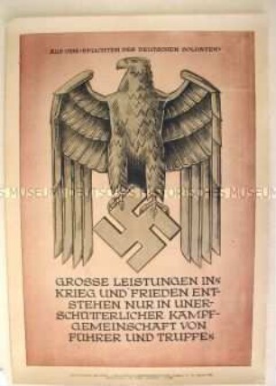 Schmuckblatt "Wochenspruch der NSDAP" mit einem patriotischen Ausspruch