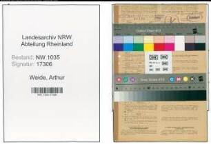 Entnazifizierung Arthur Weide , geb. 19.08.1909 (Buchhalter)