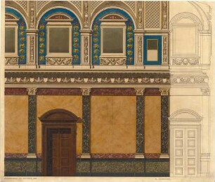 Neureuther, Gottfried von; München; Königlich - Bayerische Polytechnische Schule (TU) - Aula (Wandabwicklung)