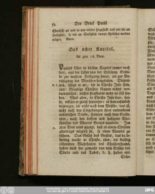 Das achte Kapitel, bis zum 16. Vers.
