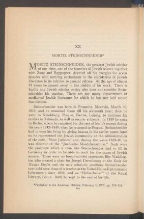 XX. Moritz Steinschneider