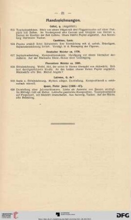 Handzeichnungen (Nr. 615 - 620)