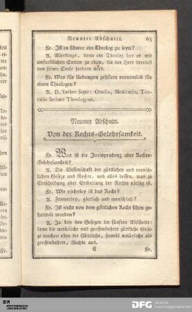 Neunter Abschnitt. Von der Rechts-Gelehrsamkeit.