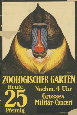 Zoologischer Garten. Heute grosses Militär-Konzert