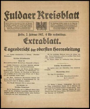 Ausgabe vom Freitag, den 02. Februar 1917.