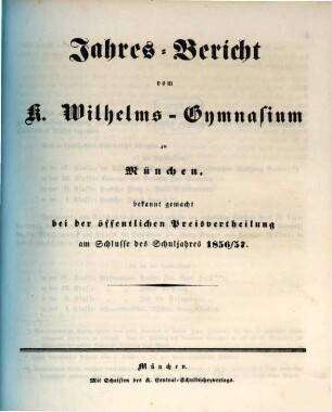 Jahresbericht, 1856/57