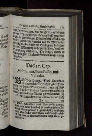 Das 57. Cap. Misereri mei, Iliaca Passio, und Volvulus.