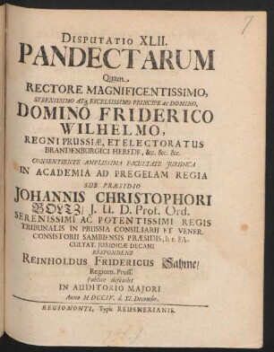 Disputatio XLII. Pandectarum