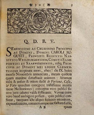 Meditationes de Fortuna, Casu et Fato, ad Angelici Doctoris Doctrinam accommodatae : Quibus Praelectiones suas hiemales ... indicare voluit, debuit