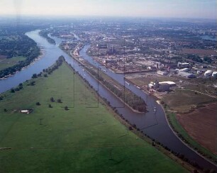 Rothenseer Verbindungskanal und Zweigkanal Magdeburg : Blickrichtung Südwesten