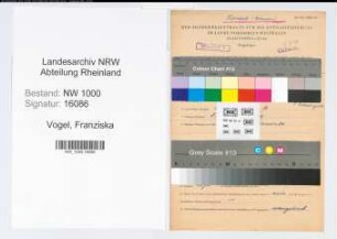 Entnazifizierung Franziska Vogel, geb. 23.10.1888 ()