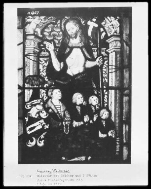 Salvator mit Stifter und drei Söhnen