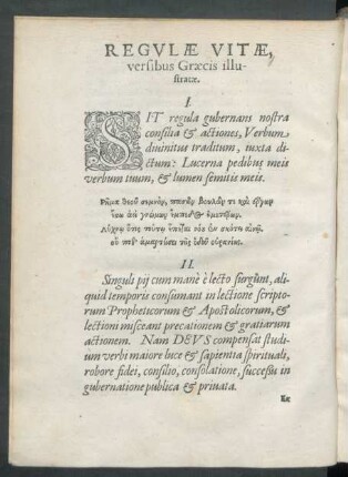 Regulae Vitae, versibus Graecis illustratae.