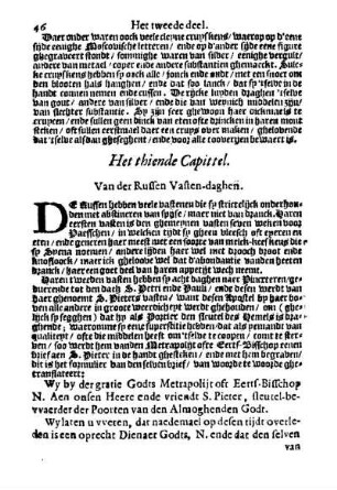 Het thiende Capittel. Van der Russen Vasten-daghen.