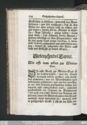Siebenzehendes Capitel. Wie offt man ackert zur Winter-Saat.