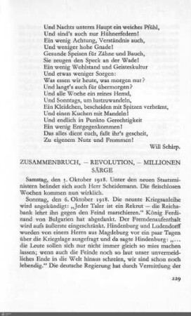 Zusammenbruch - Revolution - Millionen Särge