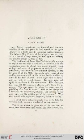Chapter IV: Family History