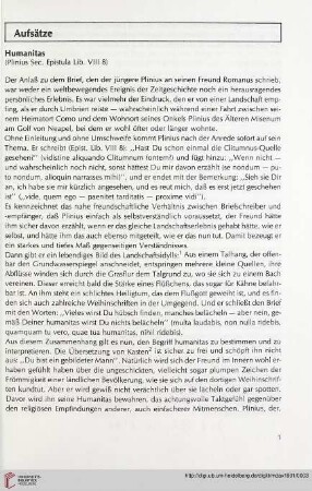 34: Humanitas : (Plinius Sec. Epistula Lib. VIII 8)