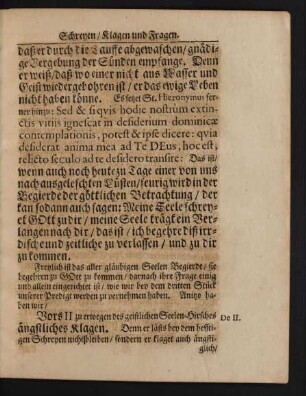 II.[Des Geistlichen Seelen-Hirsches ängstliches Klagen]