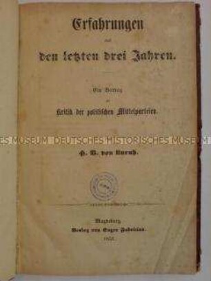 Erfahrungen aus den Revolutionsjahren 1848/49