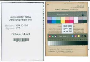 Entnazifizierung Eduard Einhaus , geb. 17.02.1901 (Hilfsarbeiter)