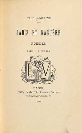 Jadis et naguère : poésies