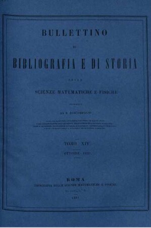 Tomo XIV. Ottobre 1881.