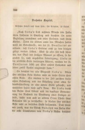 Sechstes Kapitel. Geschichte Lioba's nach ihrem Tode; ihre Reliquien, ihr Cultus.