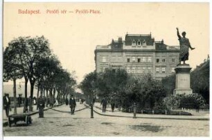 Budapest. Petöfi-Platz mit Petöfi-Denkmal (1882) : Budapest. Petöfi-Platz mit Denkmal für Sándor Petőfi (1882; Adolf Huszár)
