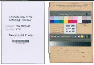 Entnazifizierung Frieda Tueckmantel , geb. 12.12.1892 ()
