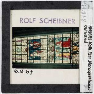 Angers: Kathedrale, Glasfenster, Nordquerhaus, Ostwand, aufgenommen 6.9.1957