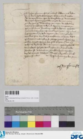 Caspar Pfannenstil zu Altdorf quittiert der Stadt Nürnberg über 22 fl. Jahrgeld.