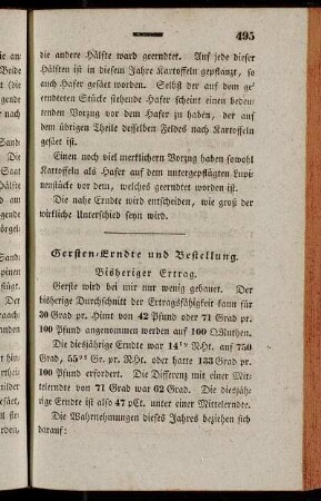 Gersten-Erndte und Bestellung. - Spörgel-Erndte und Bestellung.