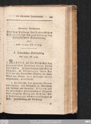I. Oestreichscher Erbfolgekrieg von 1740. bis 1748.