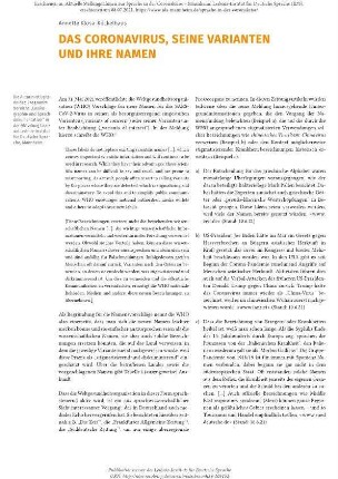 Das Coronavirus, seine Varianten und ihre Namen