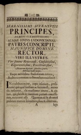 Serenissimi Iuuentutis Principes ...