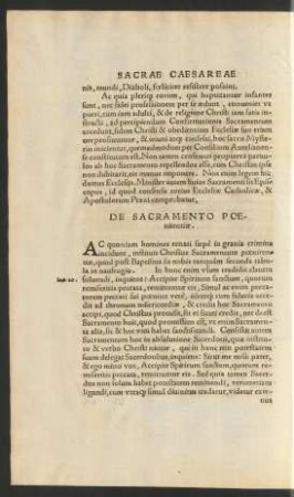 De Sacramento Poenitentiae.