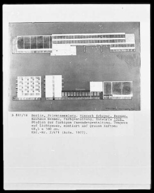 Bauhaus Dessau, Studien zur farbigen Fassadengestaltung