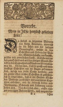 Vorrede. Mein in Jesu hertzlich geliebter Leser!