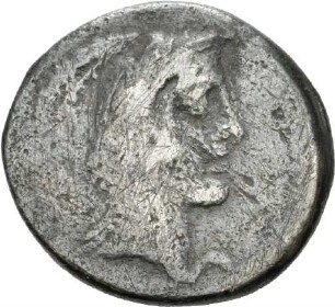Denar des L. Papius Celsus mit Darstellung eines Wolfes und eines Adlers